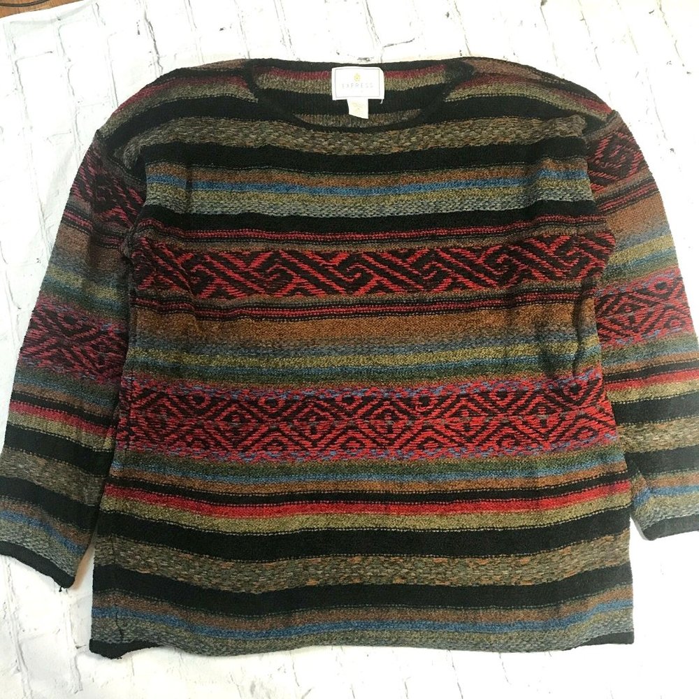 Express Tricot Vintage 90s Striped Sweater